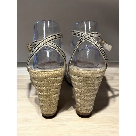 Tory Burch Ribbon Wedge Espadrille 90MM Size 9.5M - Picture 5 of 10
